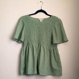 urban romantics green polka dot shirt
